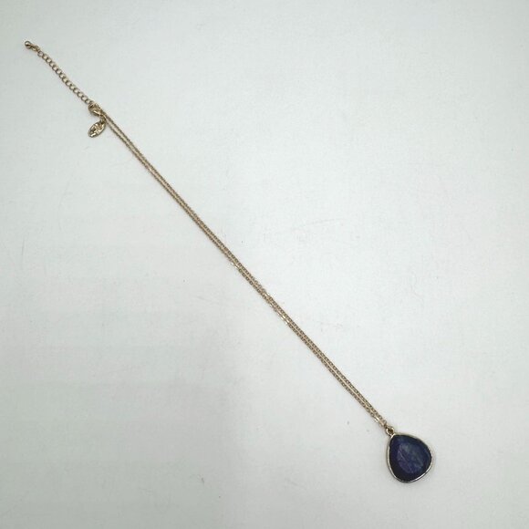 Charming Charlie Gold Tone Fashion Necklace w/Lapis Lazuli Teardrop Pendant - Picture 15 of 16